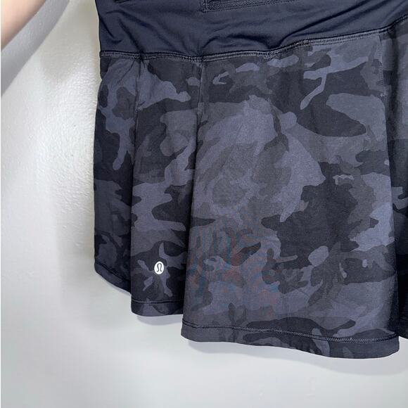 Lululemon Pace Rival Mid Rise Skirt 4 Heritage 365 Camo Deep Coal Multi Black - Picture 6 of 8